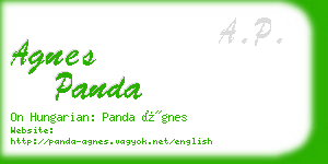 agnes panda business card